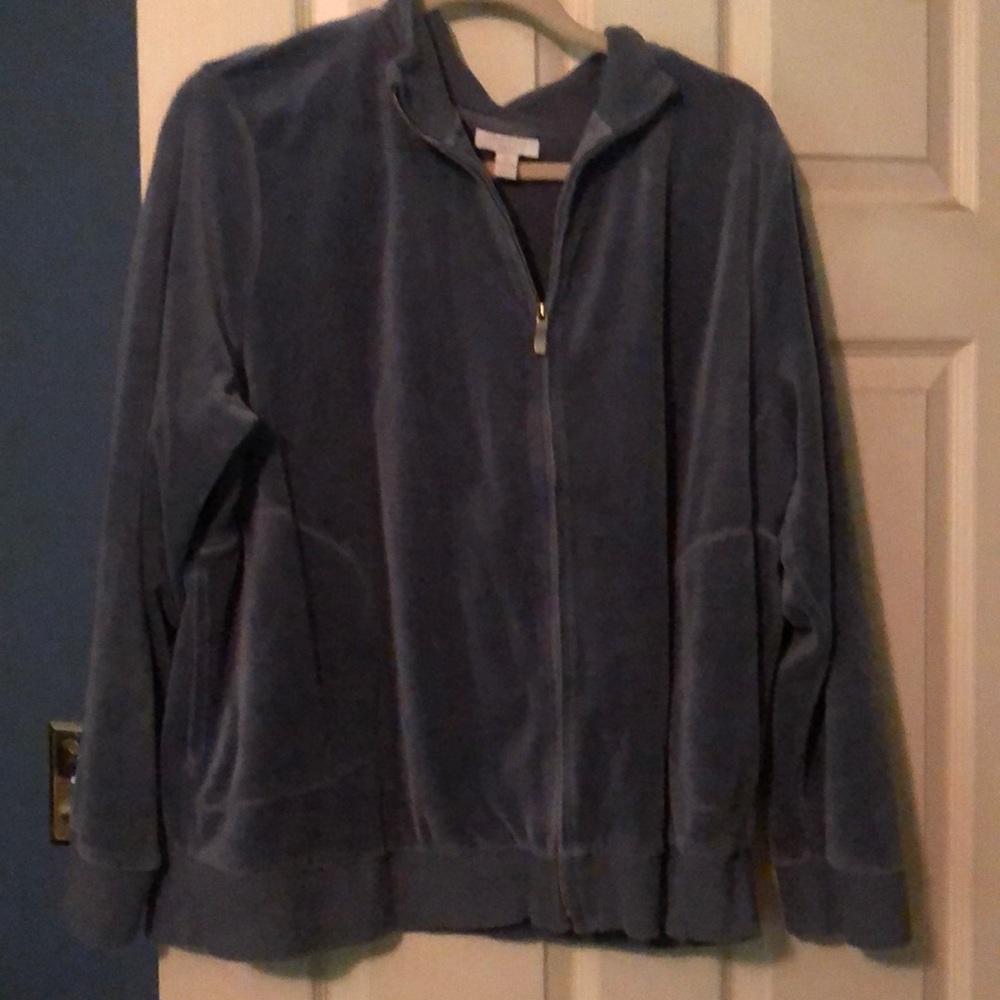 Sporty jacket velour life fabric blue
